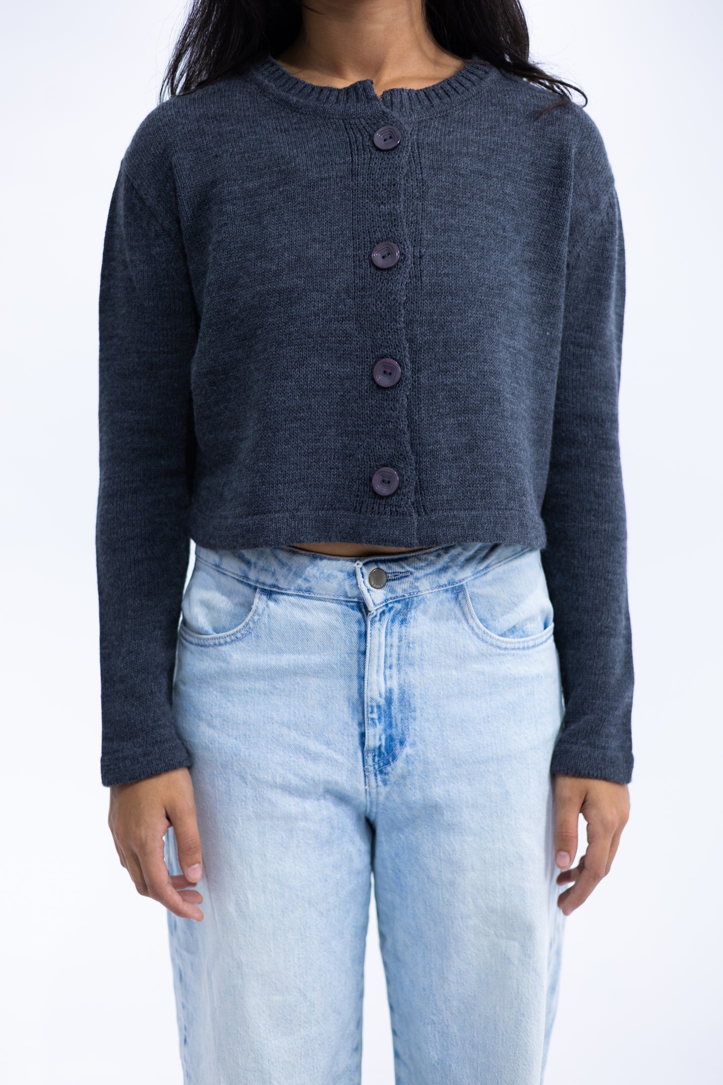 Grey Knitted Cardigan