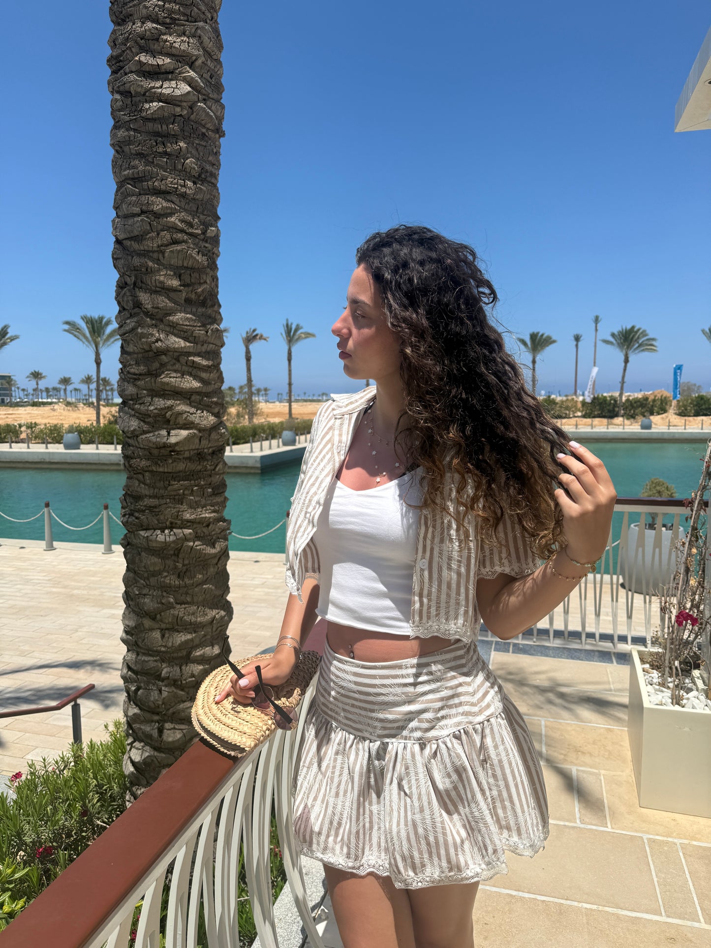 The Riviera Striped Linen Set
