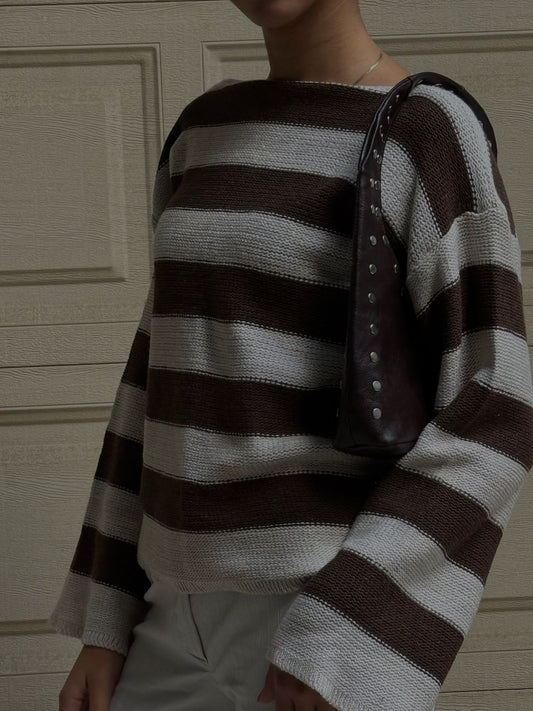 Brown Stria Pullover