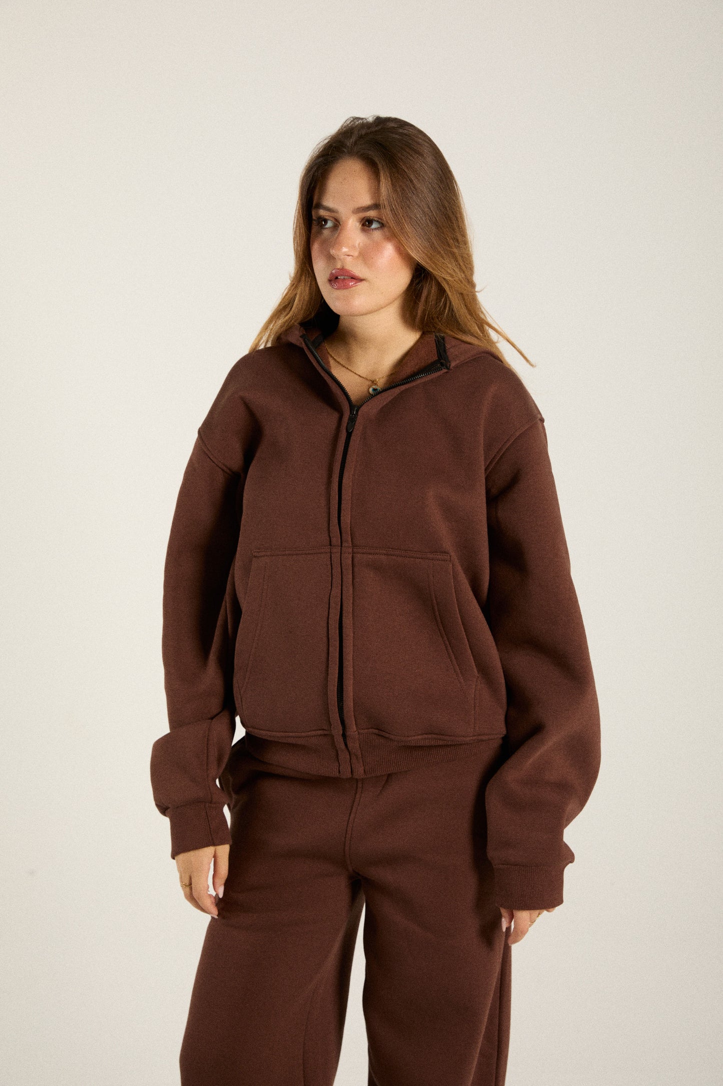 Brown Zip-up