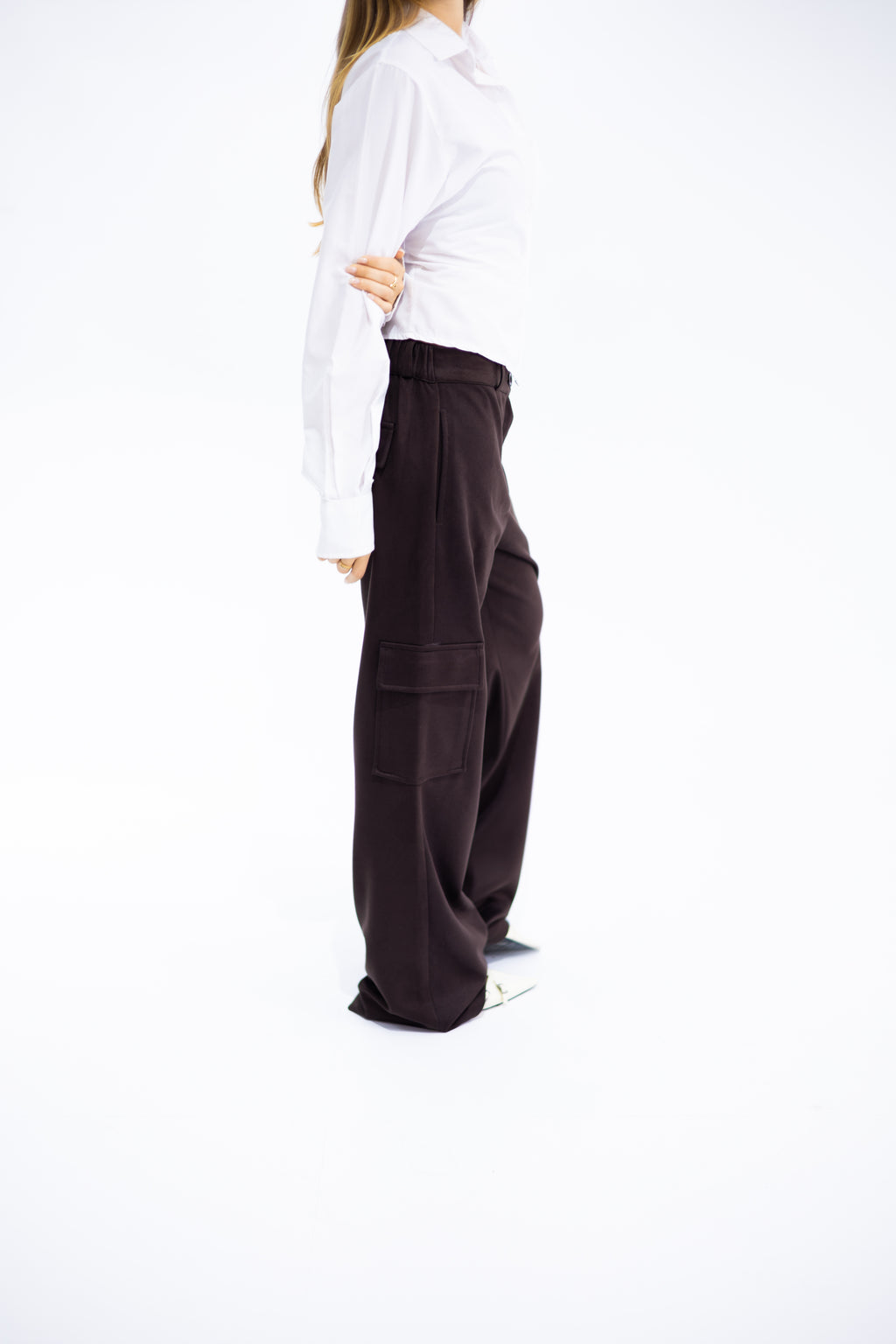 Soft Suede-Look Cargo Pants