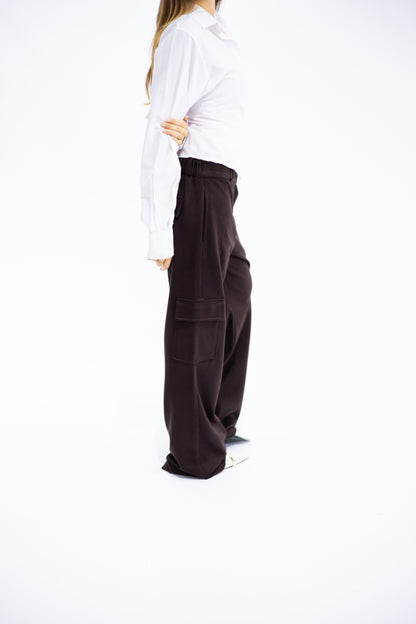 Soft Suede-Look Cargo Pants