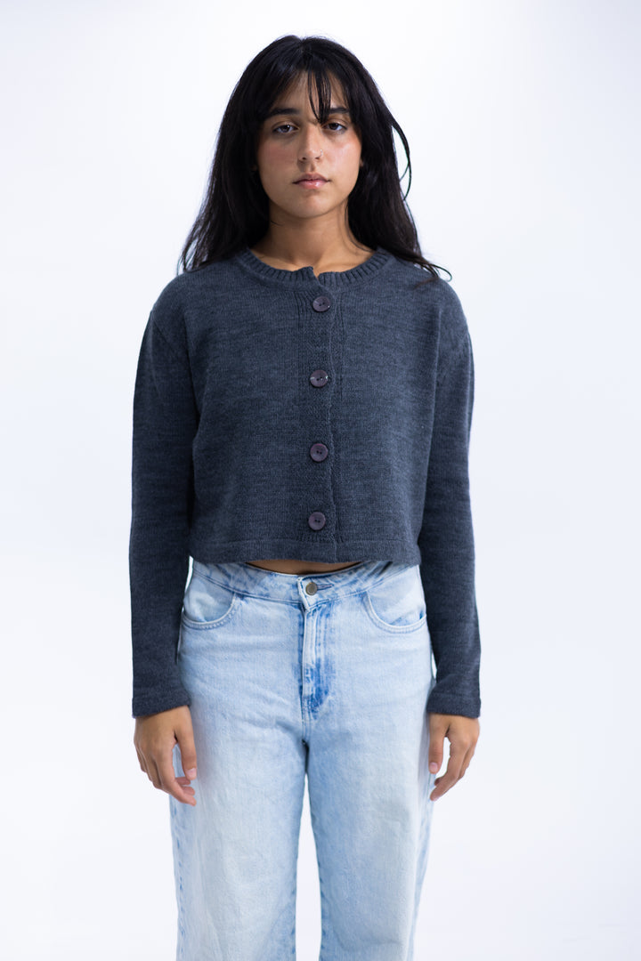 Grey Knitted Cardigan