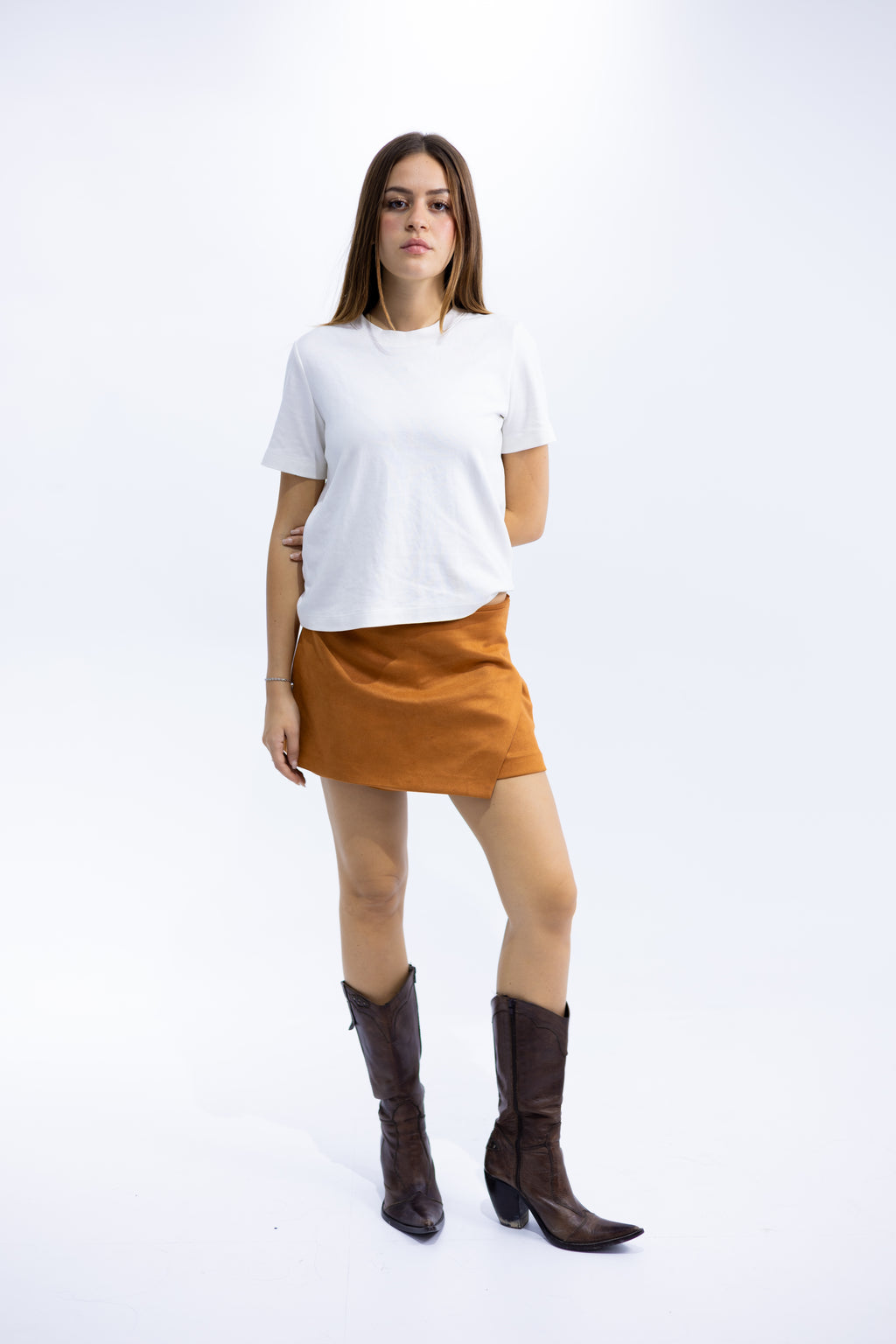 Suede Wrap Skort