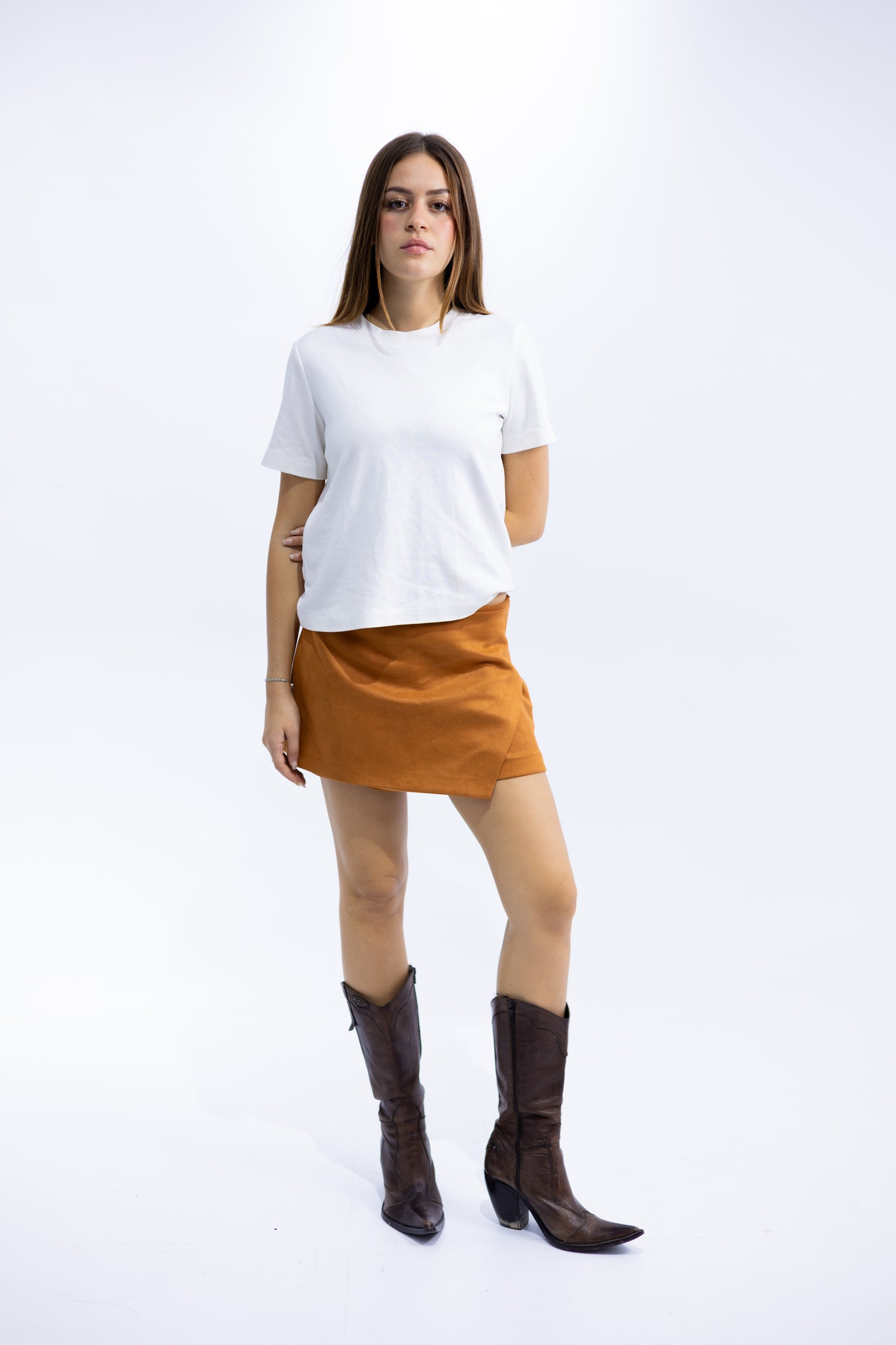 Suede Wrap Skort