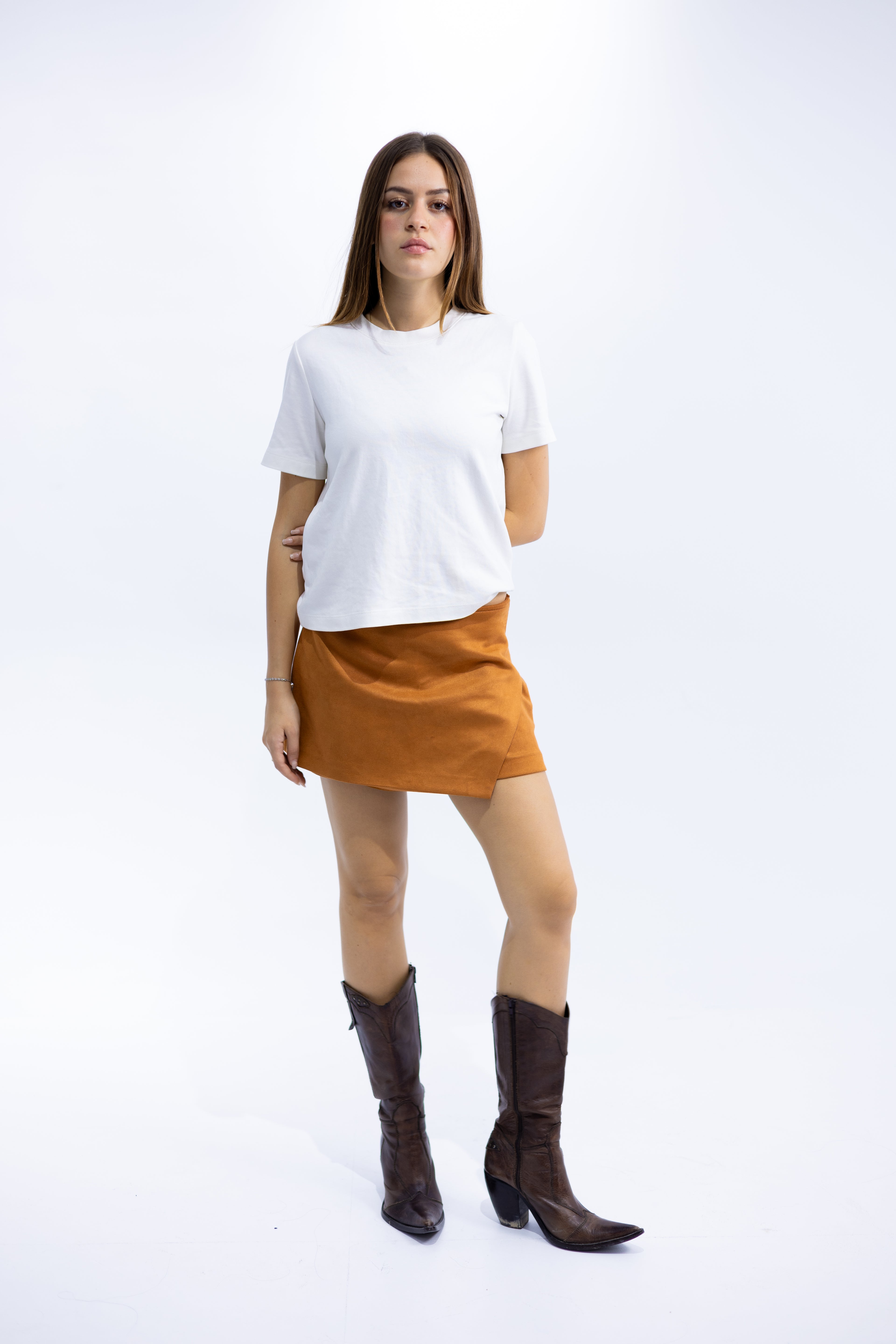 Suede Wrap Skort