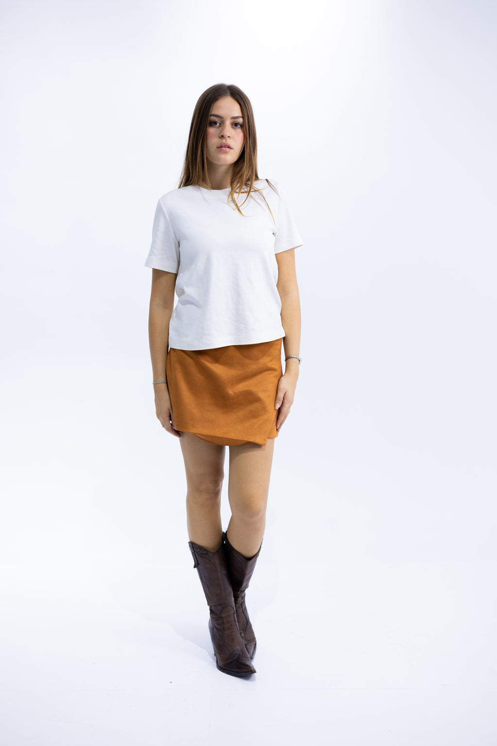 Suede Wrap Skort