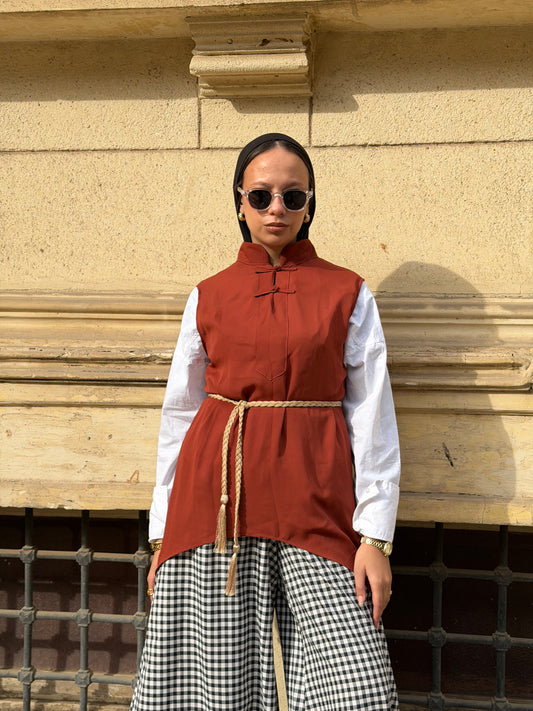 Orange Andalusia Chiffon Top