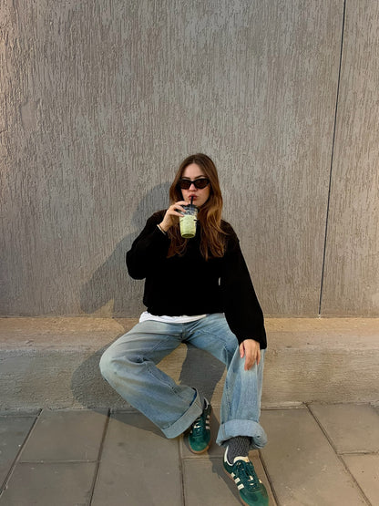 Black Knit Pullover