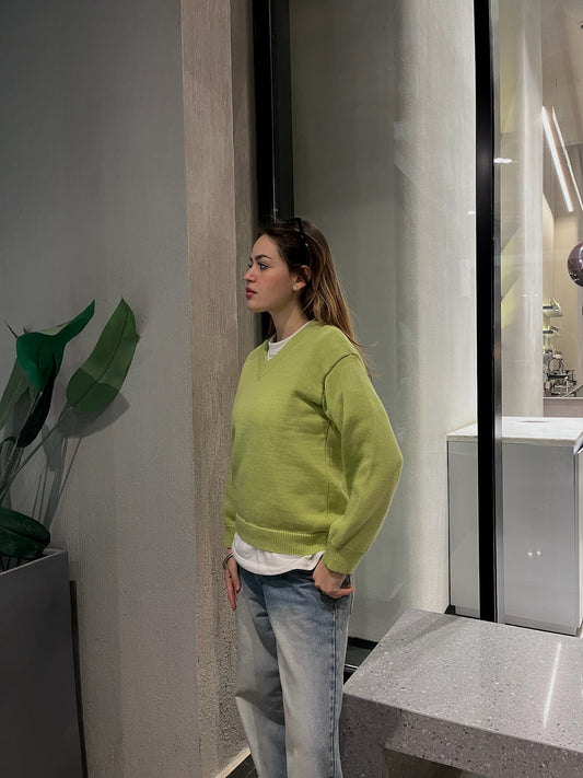 Green Knit Pullover
