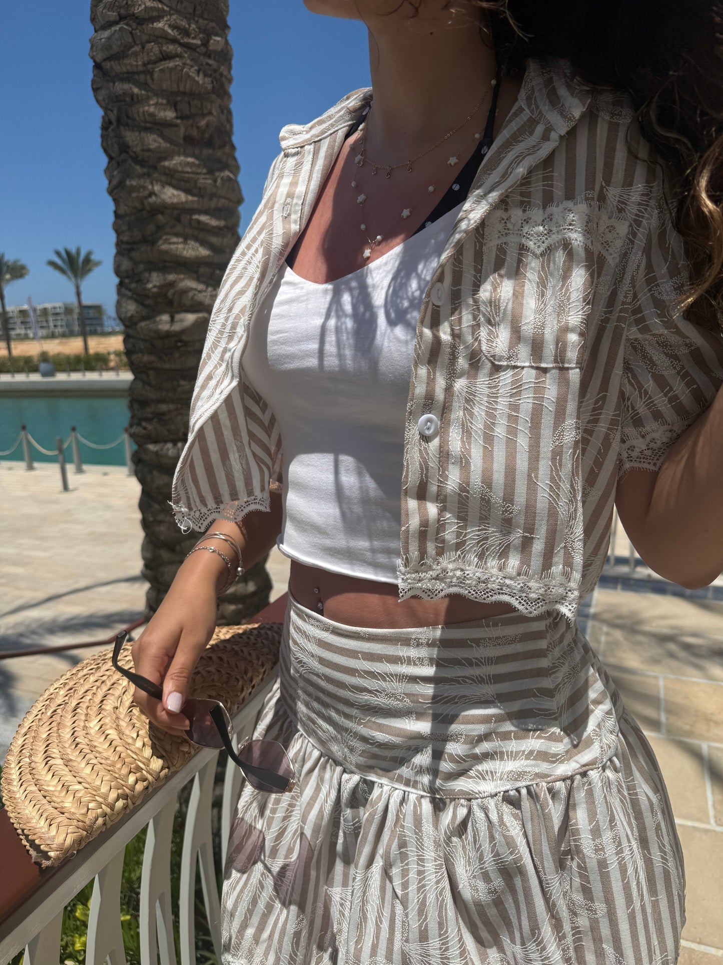 The Riviera Striped Linen Set
