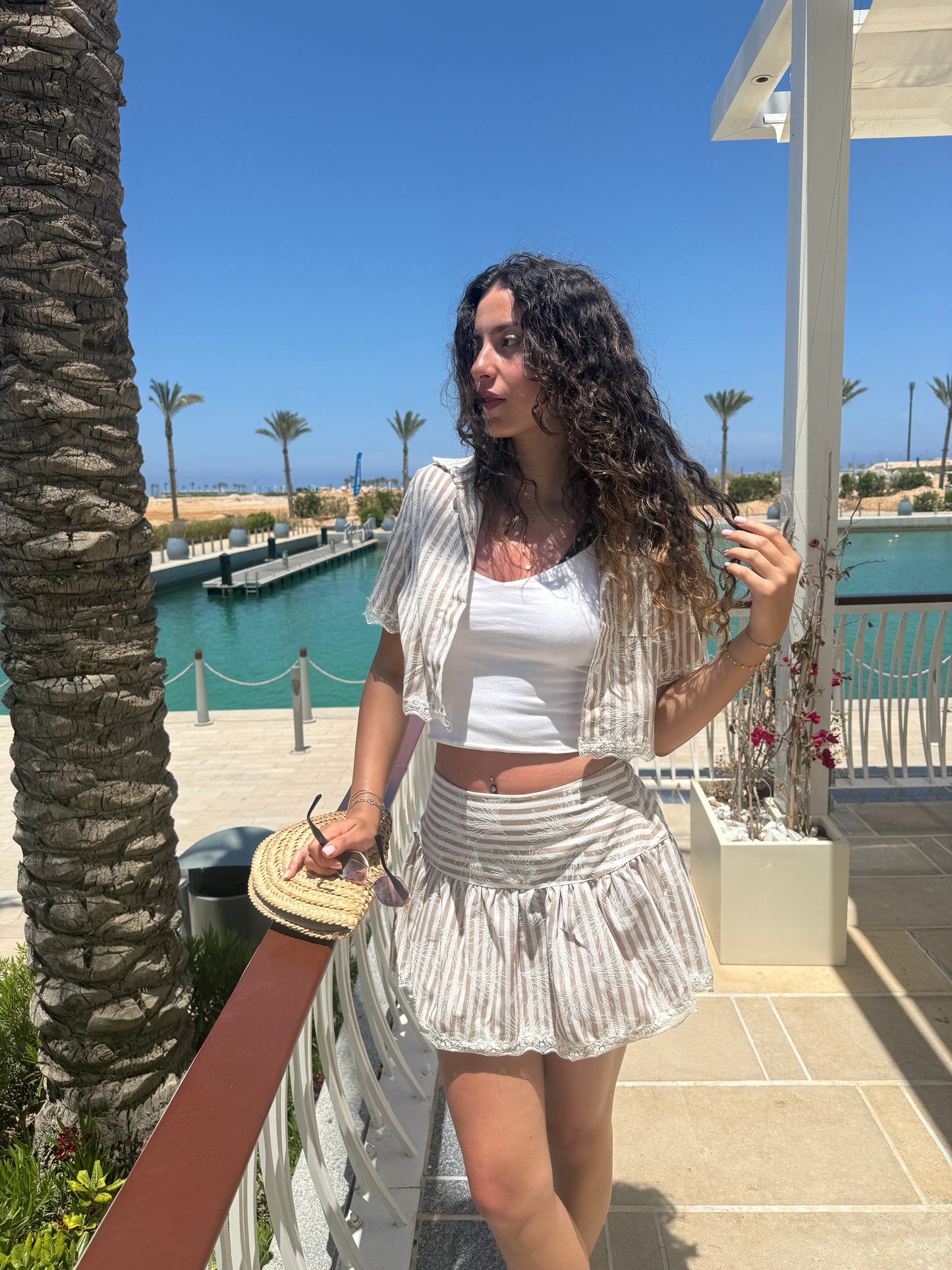 The Riviera Striped Linen Set