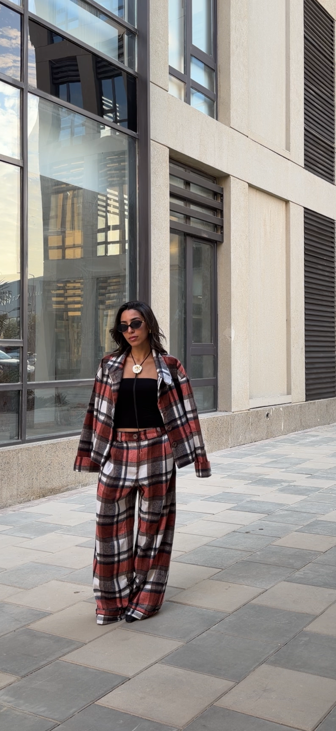Orange Carreaux Checkered Pants