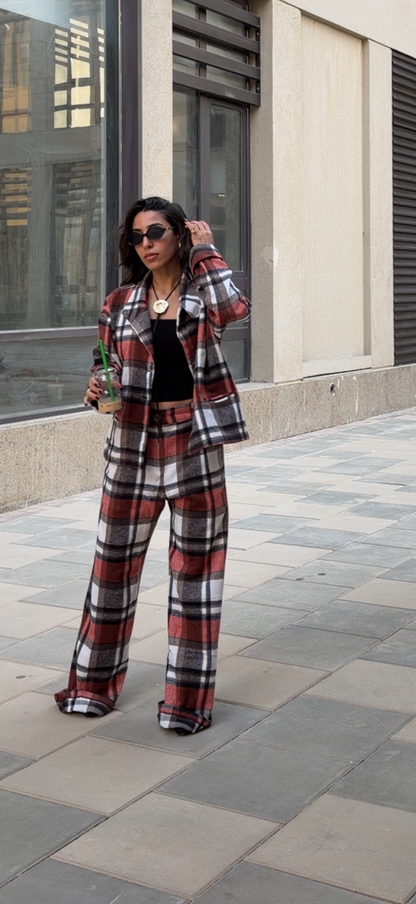 Orange Carreaux Checkered Pants