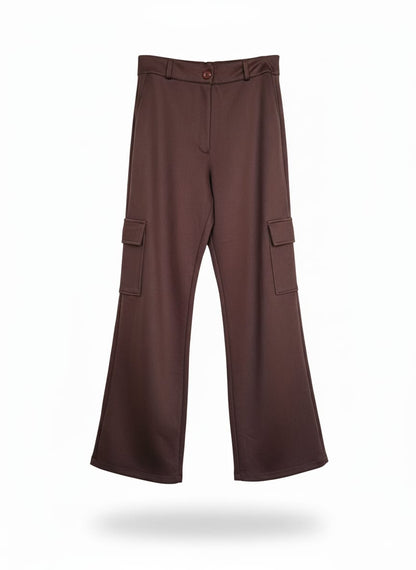 Soft Suede-Look Cargo Pants