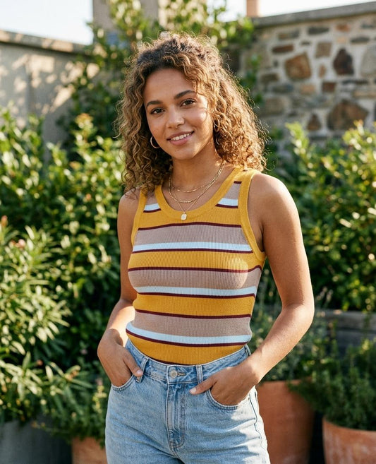 Sunset Stripe Knit Tank