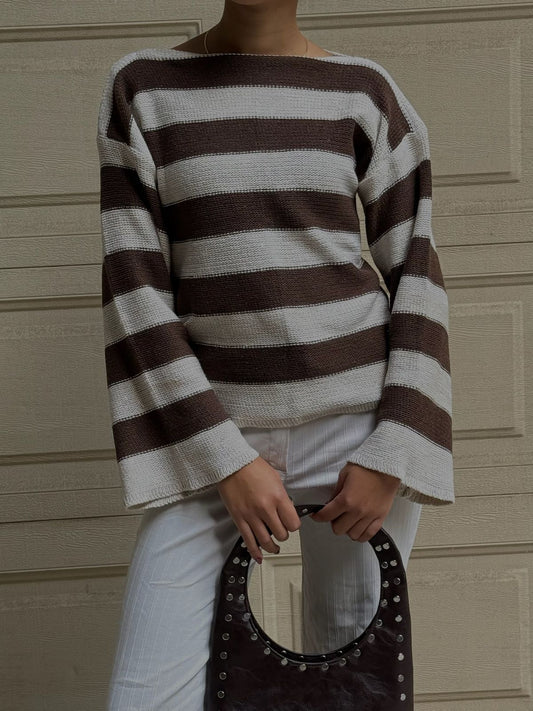 Brown Stria Pullover