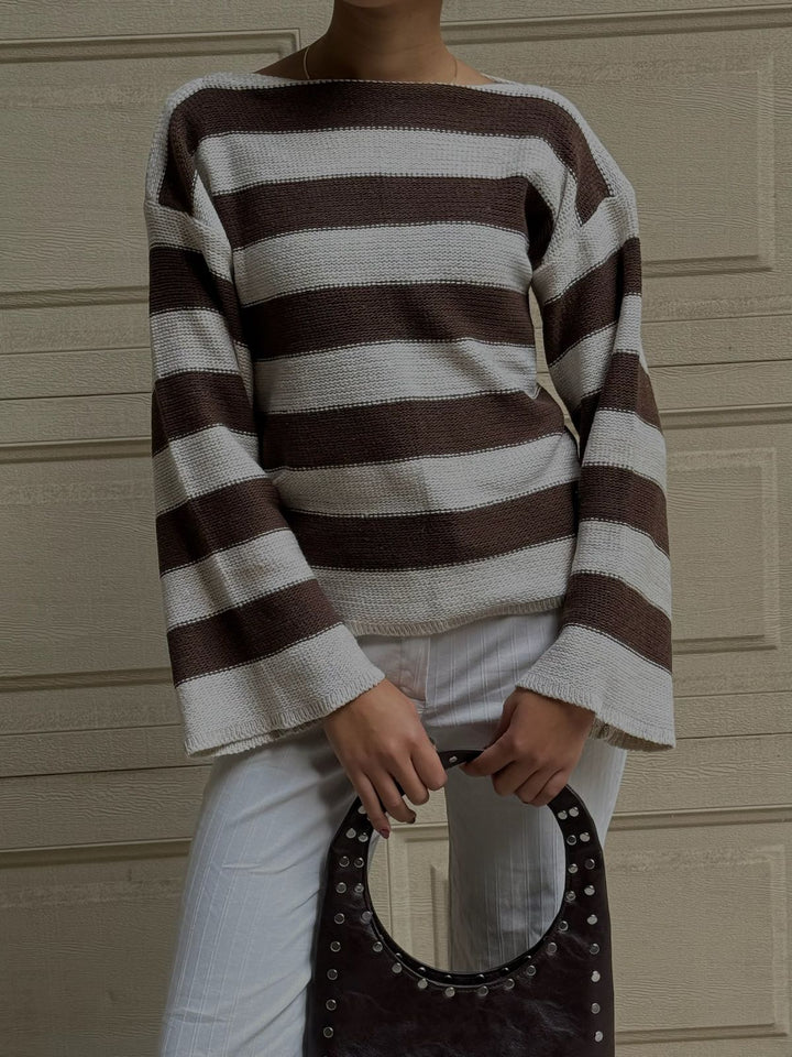 Brown Stria Pullover
