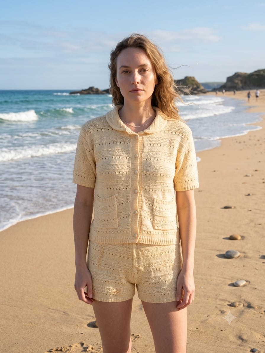Yellow Pointelle Knit Co-Ord Set