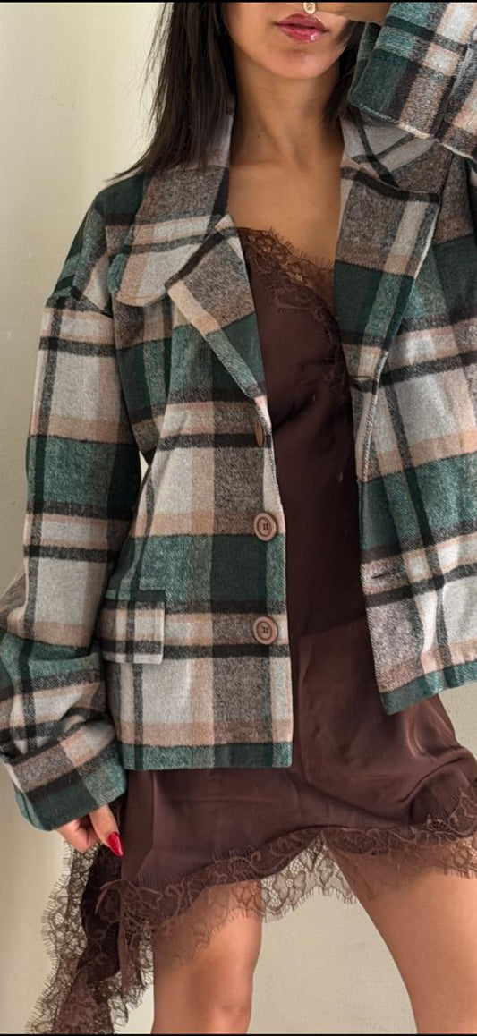 Green Carreaux Checkered Jacket