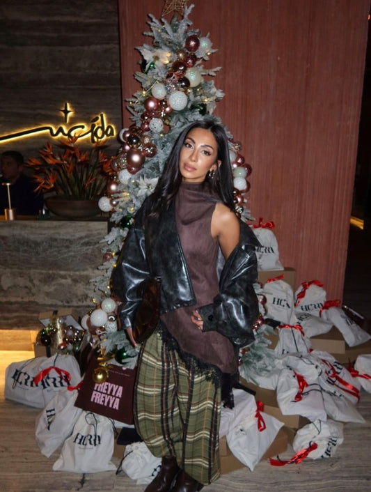 Brown Lace Asymmetrical Top