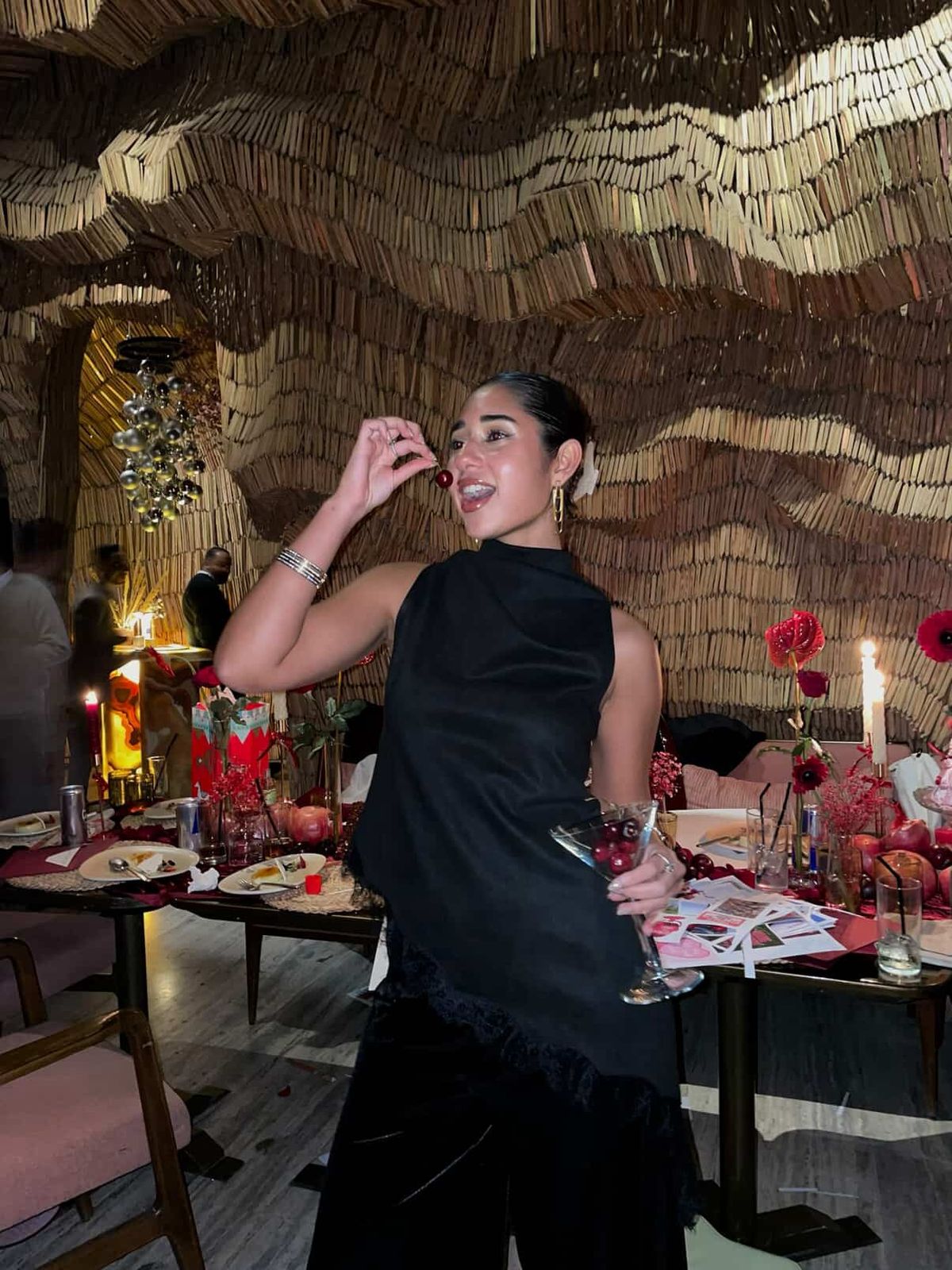 Black Lace Asymmetrical Top