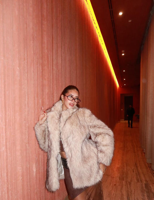 Brown Mid Length Lace Skirt