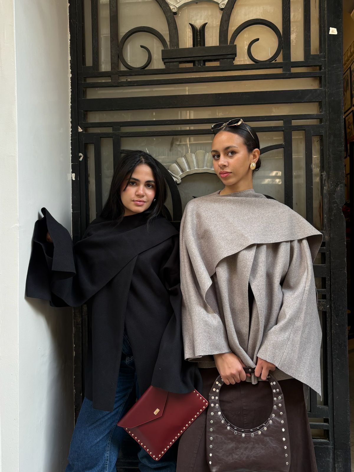 Black Wool Scarf-Cape