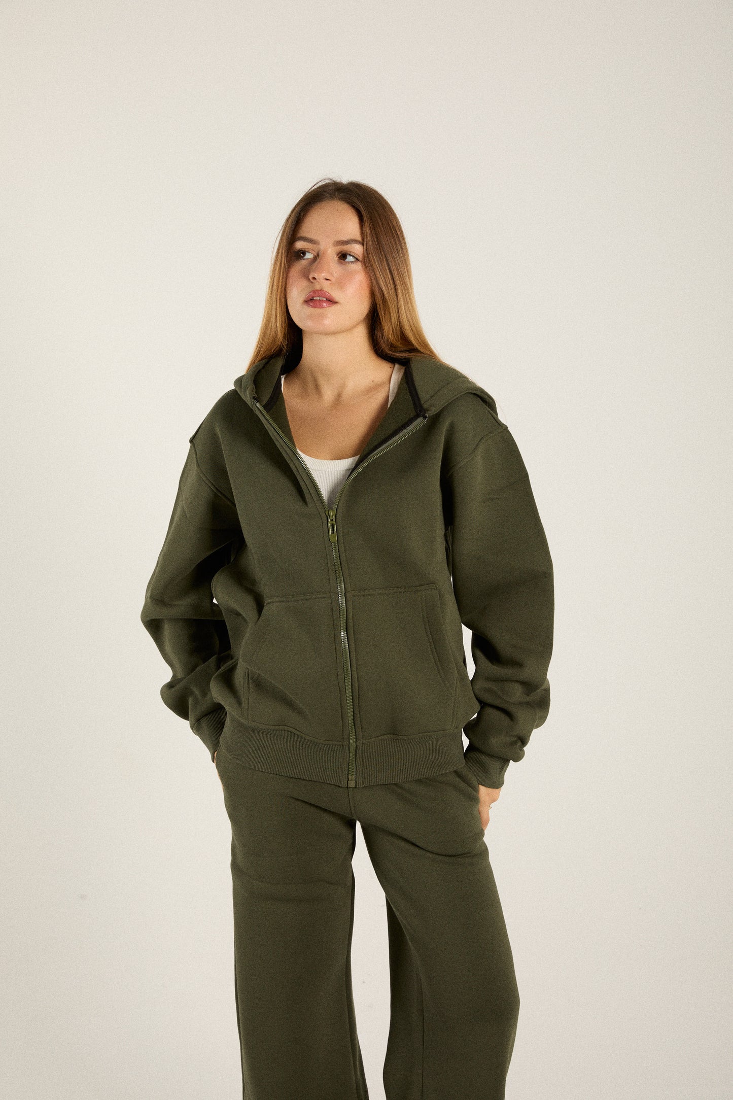 Olive Zip-up