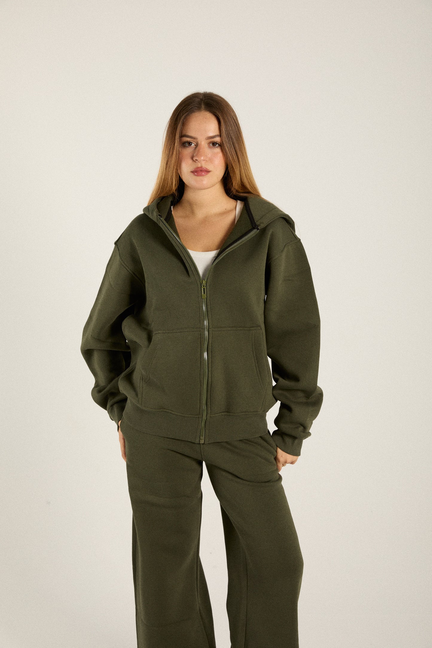 Olive Zip-up